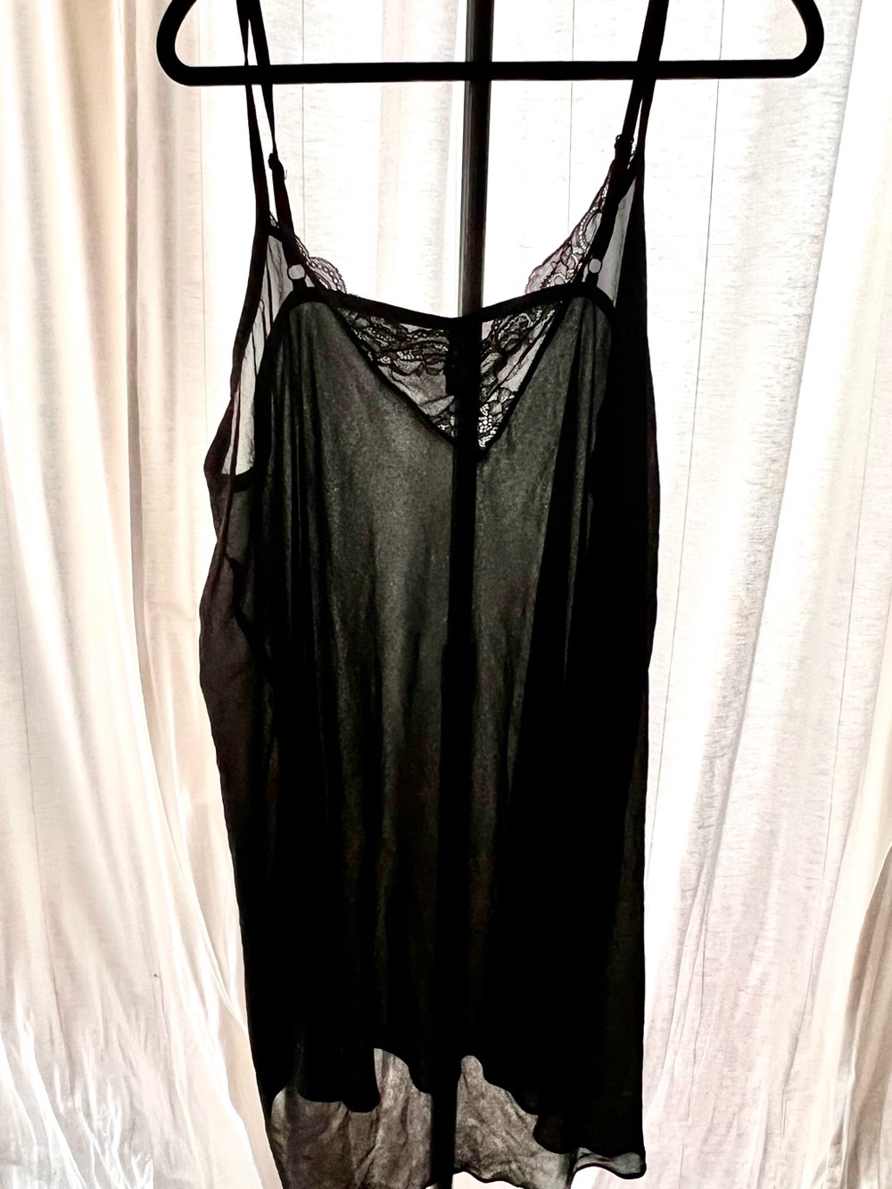 torrid Black Lace-Trim Sheer Slip